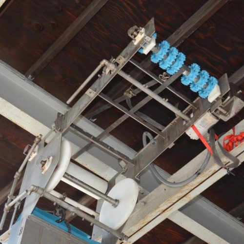 AC Horn S/S Frame 24 in W Rubber Belt Sanitary Scoop 19 Ft Discharge Incline Conveyor