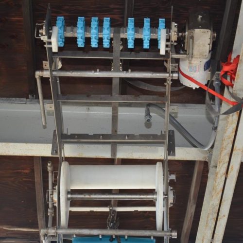 AC Horn S/S Frame 24 in W Rubber Belt Sanitary Scoop 19 Ft Discharge Incline Conveyor