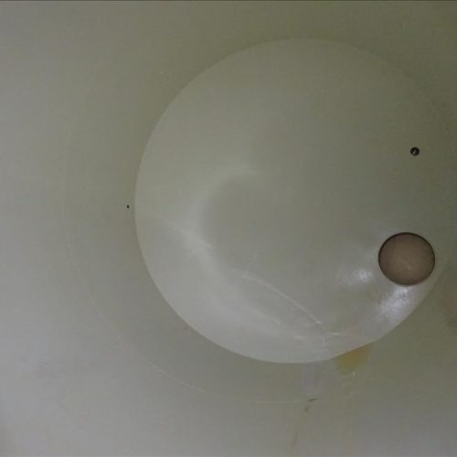 8,000 Gallon Shick Epoxy Lined Vertical Dish Bottom Powder Silo with Skirt