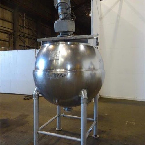 300 Gallon Groen INA300 S/S Spherical Jacketed Incline Scrape Agitated Kettle
