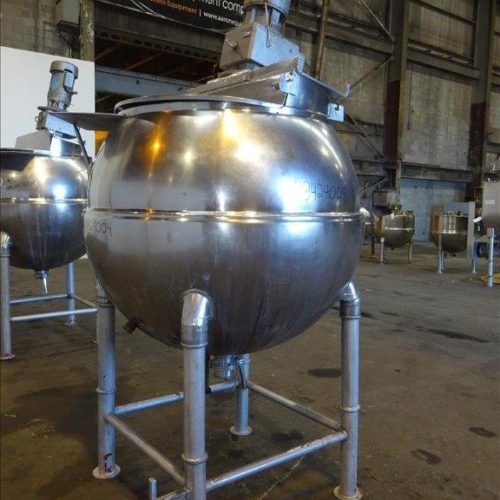 300 Gallon Groen INA300 S/S Spherical Jacketed Incline Scrape Agitated Kettle