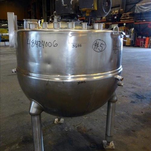 150 Gallon Dover S/S Sweep Scrape Agitated 90psi Jacketed Kettle