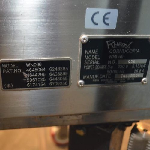 Rheon Model WN066 Double Lane 200 ppm Cornucopia Encruster