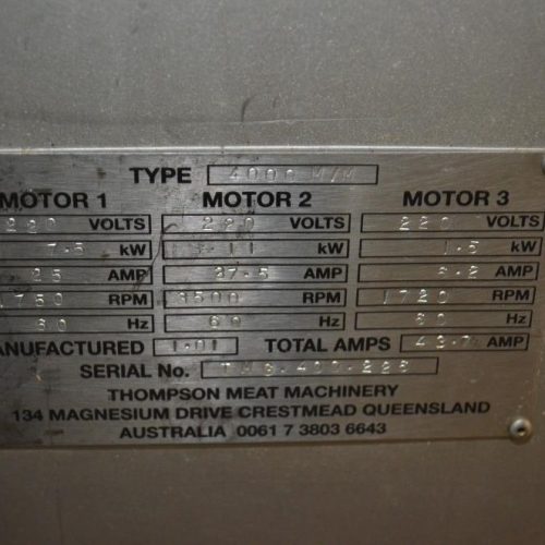 Hollymatic Model 4000MM S/S Mixer Grinder