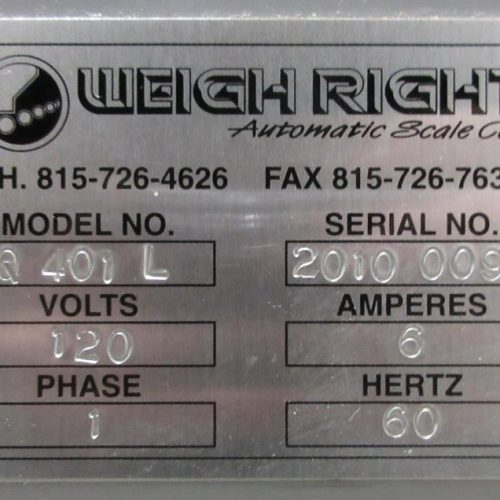Weigh Right Model IQ401L S/S Shuttle Single Head Dimple Pan Scale with Conveyor