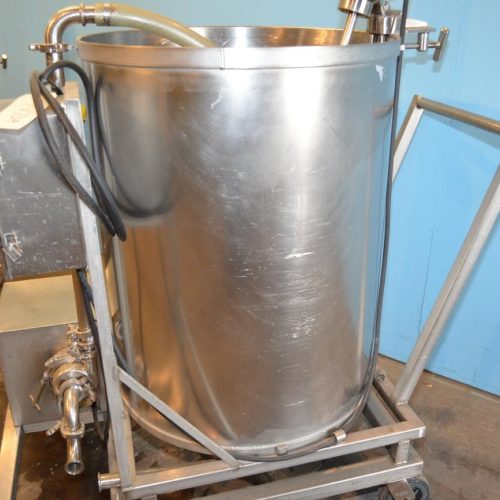 100 Gallon S/S Single Wall Prop Agitated Open Top Tank with Centrifugal Pump