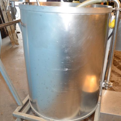 100 Gallon S/S Single Wall Prop Agitated Open Top Tank with Centrifugal Pump