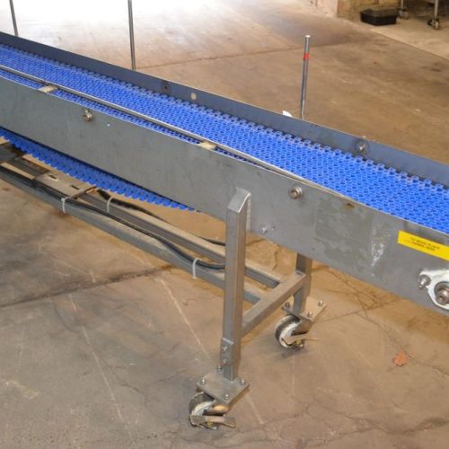 12 in W x 138 in L Plastic Interlocking Chain Bi-Directional Conveyor with S/S Frame
