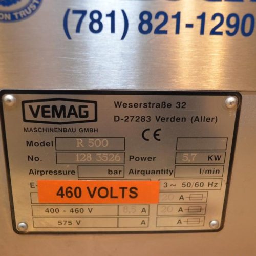 Vemag Robot500 S/S 2,500 Kg Per Hour Double Screw Vacuum Stuffer