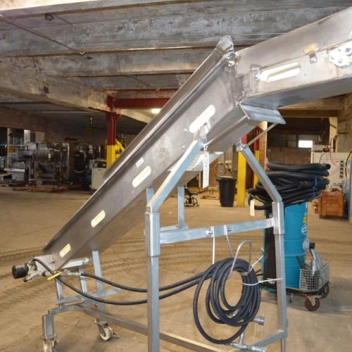 10 in W x 76 in H Hydraulic Powered Incline Conveyor