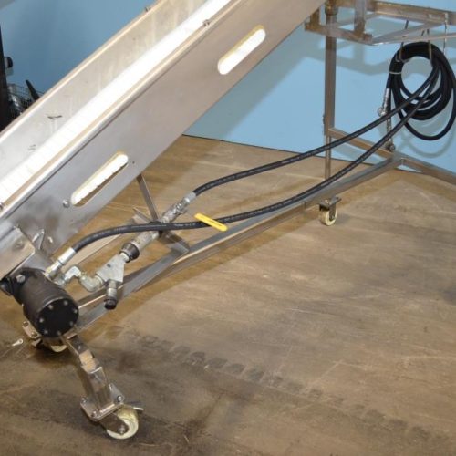 10 in W x 76 in H Hydraulic Powered Incline Conveyor