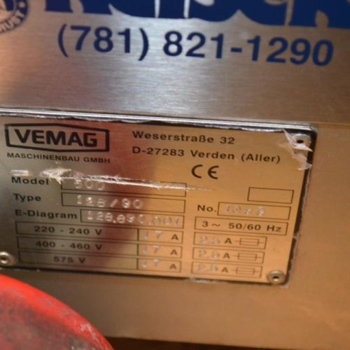 Vemag Robot500 S/S 2,500 Kg Per Hour Double Screw Vacuum Stuffer