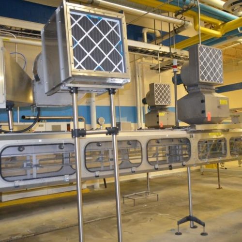 220 ft of S/S Neck Handled Air Conveyor with (10) Blowers