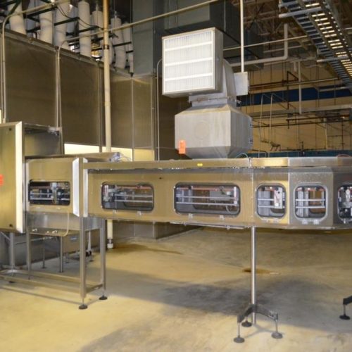 220 ft of S/S Neck Handled Air Conveyor with (10) Blowers