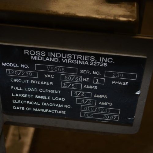 Ross Industries Model VSC68 6 in W x 97 in L Powered Vinyl Flat Belt Conveyor