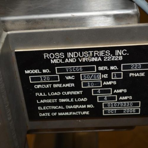 Ross Industries Model VSC66 6 in W x 75 in L Powered Vinyl Flat Belt Conveyor