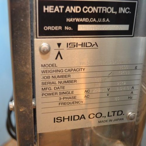 Ishida Model DACSGF03023SSIH, 3,000 Gram, 340 ppm S/S Belt Checkweigher