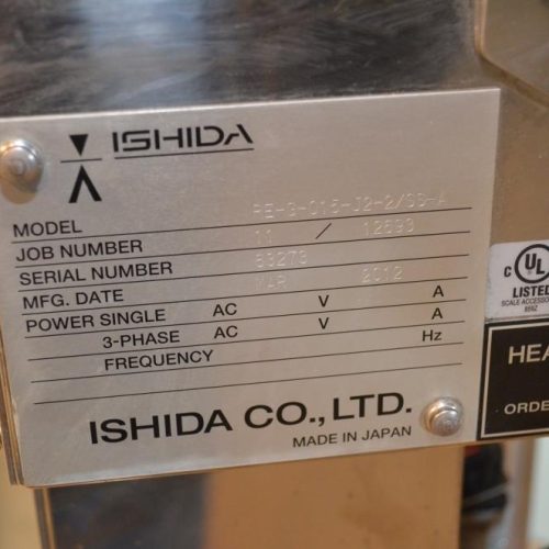 Ishida Model DACSGF03023SSIH, 3,000 Gram, 340 ppm S/S Belt Checkweigher