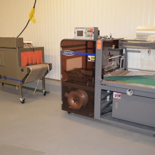 Arpac Hanagata Model ARW26 40 PPM Shrink Wrapper with Heat Shrink Tunnel