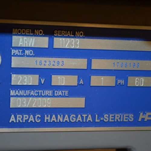 Arpac Hanagata Model ARW26 40 PPM Shrink Wrapper with Heat Shrink Tunnel