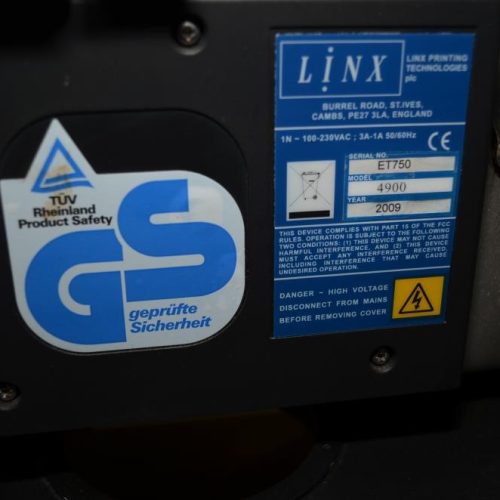 Linx Model 4900 S/S 2 Line Print IP55 Washdown Ink Jet Coder