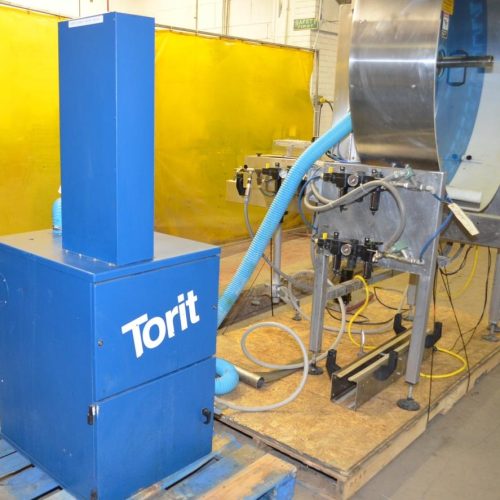 McBrady Model 200 60 in Dia 200 CPM Orbital Bottle Cleaner with Torit Dust Collector