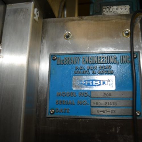 McBrady Model 200 60 in Dia 200 CPM Orbital Bottle Cleaner with Torit Dust Collector