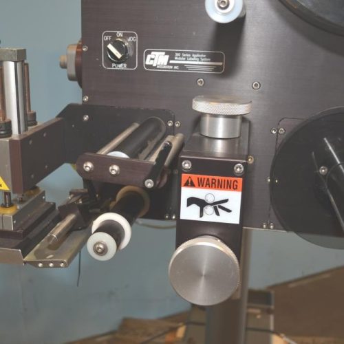 CTM 360 Tamp on Pressure Sensitive Labeler oin Adjustable Stand