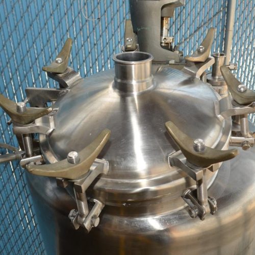160 Gallon Letsch 316 S/S Vertical Prop Turbine Agitated Dished Heads Pressure Tank