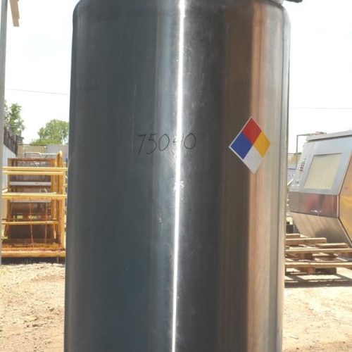 160 Gallon Letsch 316 S/S Vertical Prop Turbine Agitated Dished Heads Pressure Tank