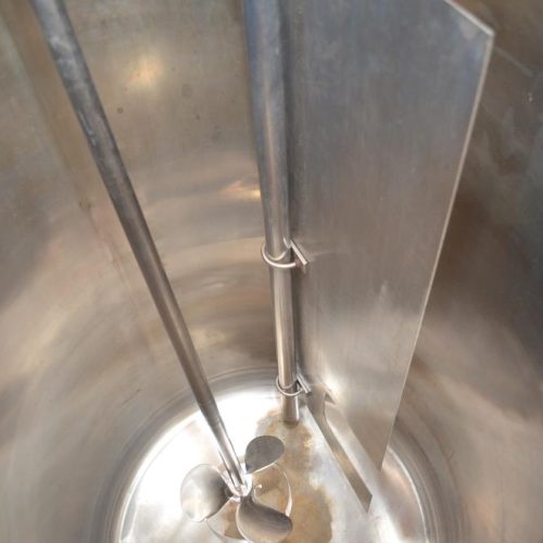 160 Gallon Letsch 316 S/S Vertical Prop Turbine Agitated Dished Heads Pressure Tank