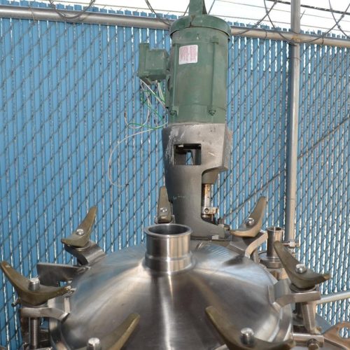 160 Gallon Letsch 316 S/S Vertical Prop Turbine Agitated Dished Heads Pressure Tank