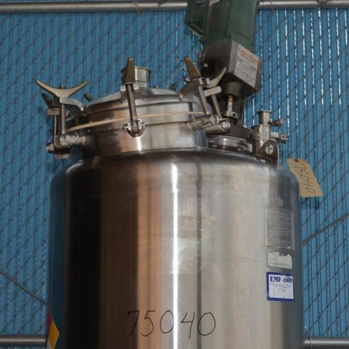 160 Gallon Letsch 316 S/S Vertical Prop Turbine Agitated Dished Heads Pressure Tank