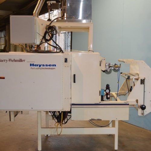 Hayssen 1216HR 60 ppm VFFS with Speedee Volumetric Filler and Registration and Coder