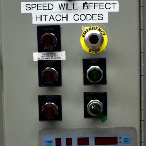 Jones Model CMV5 Semi Auto 100 CPM Continuous Motion Vertical Tuck Cartoner