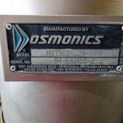 Osmonics 40 GPM S/S Tubes Skidded Reverse Osmosis System