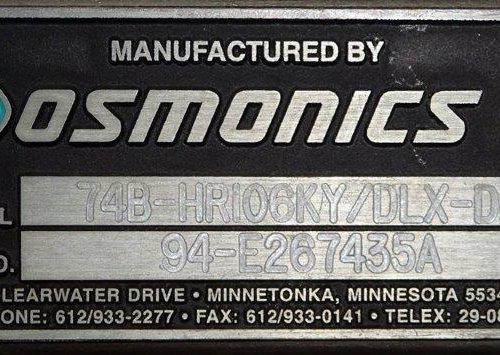 Osmonics 40 GPM S/S Tubes Skidded Reverse Osmosis System