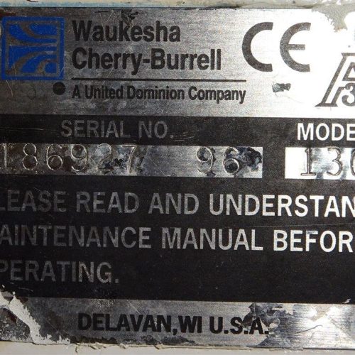 Waukesha Model 130U 15 HP XP 316 S/S Positive Displacement Pump