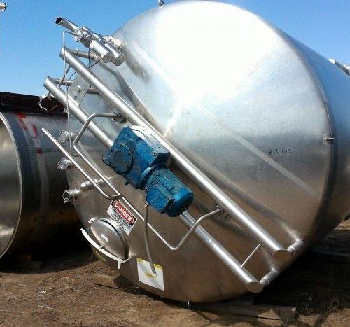 6,000 Gallon Crepaco S/S Vertical Single Wall Sweep Agitated Tank