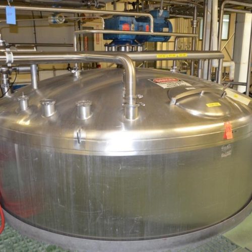 6,000 Gallon Crepaco S/S Vertical Single Wall Sweep Agitated Tank