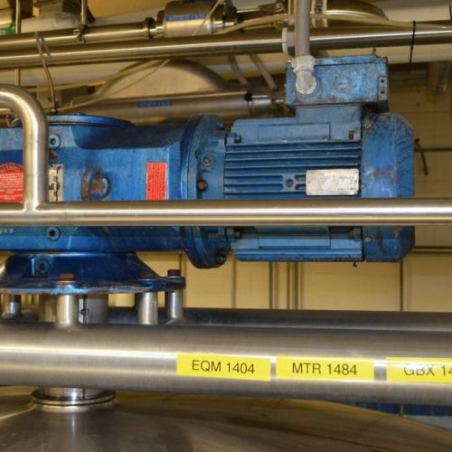 6,000 Gallon Crepaco S/S Vertical Single Wall Sweep Agitated Tank