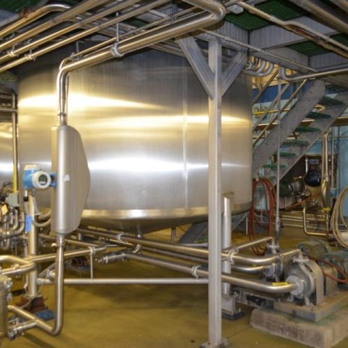 6,000 Gallon Crepaco S/S Vertical Single Wall Sweep Agitated Tank