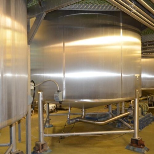 6,000 Gallon Crepaco S/S Vertical Single Wall Sweep Agitated Tank