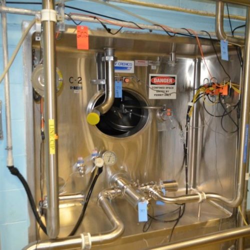 7,000 Gallon APV Crepaco S/S Vertical Ammonia Jacketed Agitated Silo with S/S Alcove