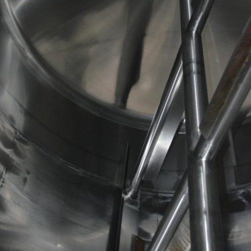 7,000 Gallon APV Crepaco S/S Vertical Ammonia Jacketed Agitated Silo with S/S Alcove