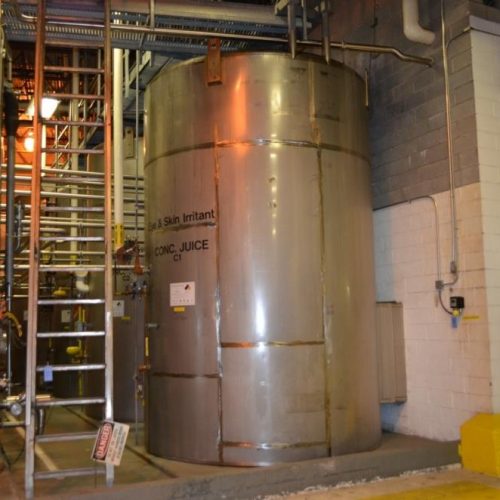 6,000 Gallon APV Crepaco S/S Vertical Ammonia Jacketed Agitated Silo with S/S Alcove
