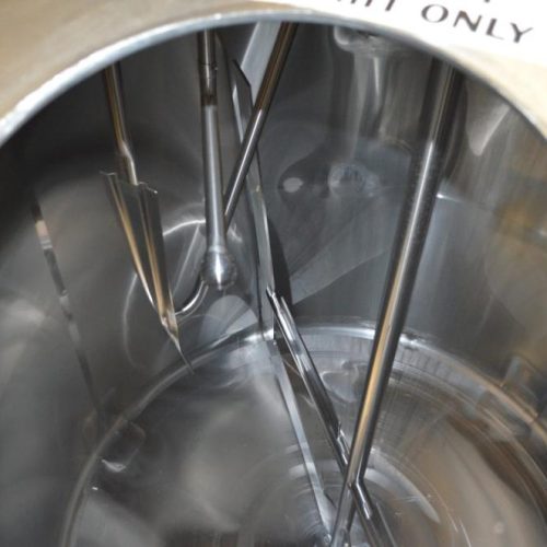 2,000 Gallon S/S Vertical Single Wall Sweep Agitated Tank