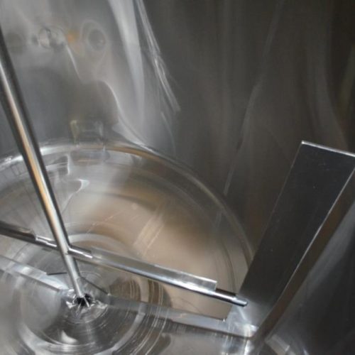 2,000 Gallon S/S Vertical Single Wall Sweep Agitated Tank