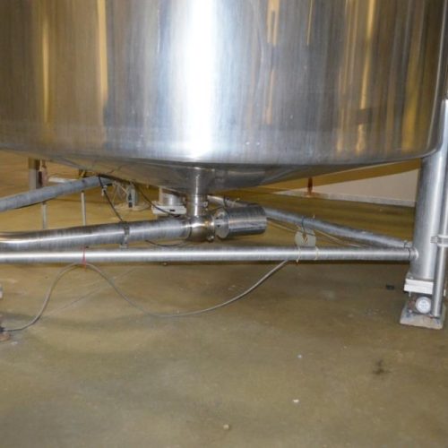 2,000 Gallon S/S Vertical Single Wall Sweep Agitated Tank