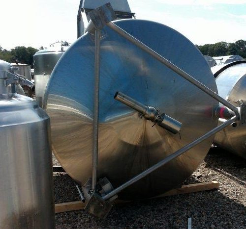 2,000 Gallon S/S Vertical Single Wall Sweep Agitated Tank